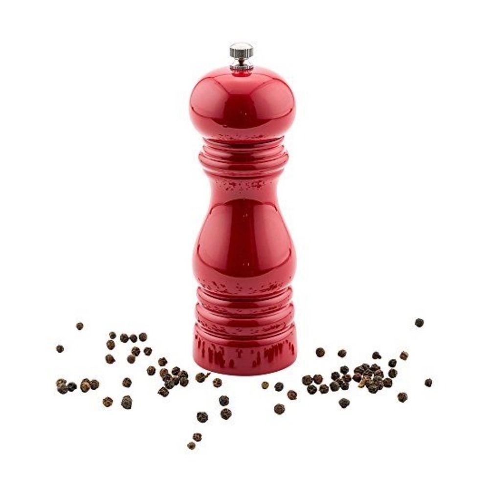 Restaurantware 6 IN Classic French Pepper Mill Red Rubberwood Pepper Grinder